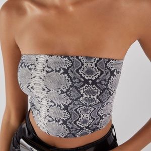 Bershka Snakeskin Tube Top